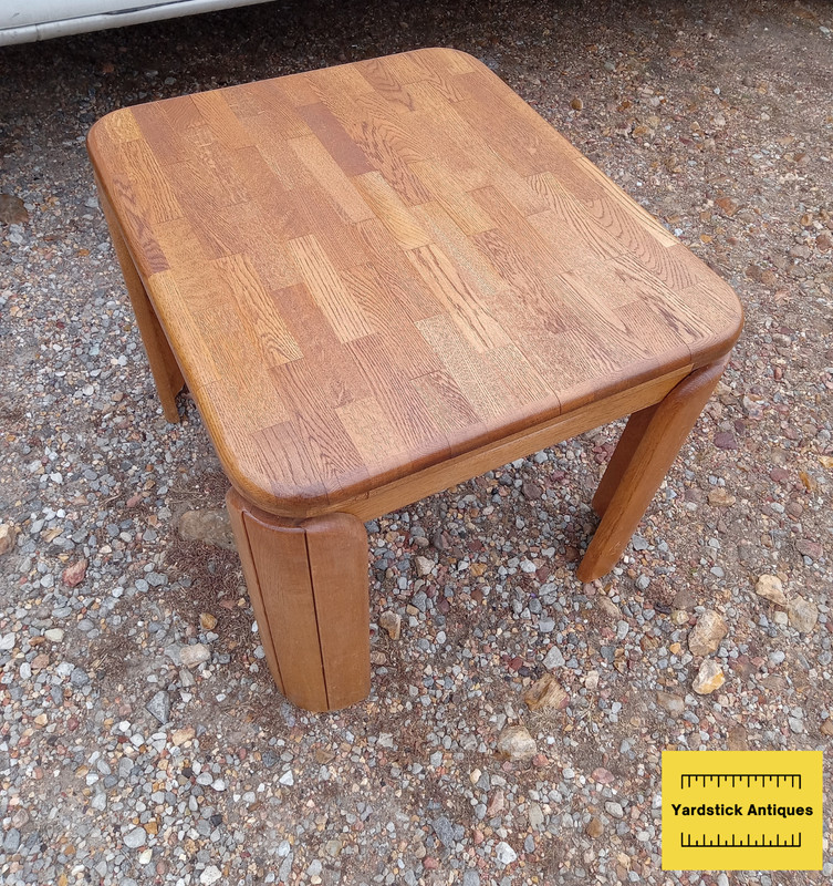 Mid Century Solid Oak Butcher Block End Table / Side Table (JLC-ET330)
