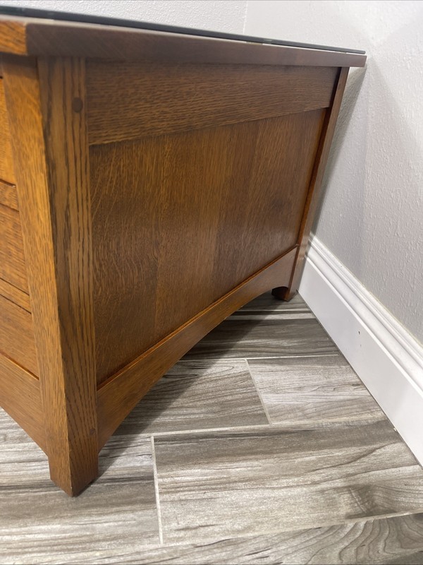 Stickley Harvey Ellis Rectangular Storage Cocktail Table solid Oak 89-743-032 gallery