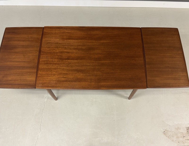 Refinished 72” Danish Modern Teak Draw Leaf Table gallery