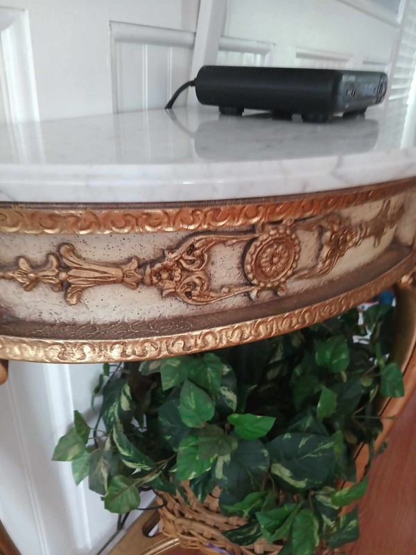Beautiful 3 legged table, marble top with Made in Italy. gallery