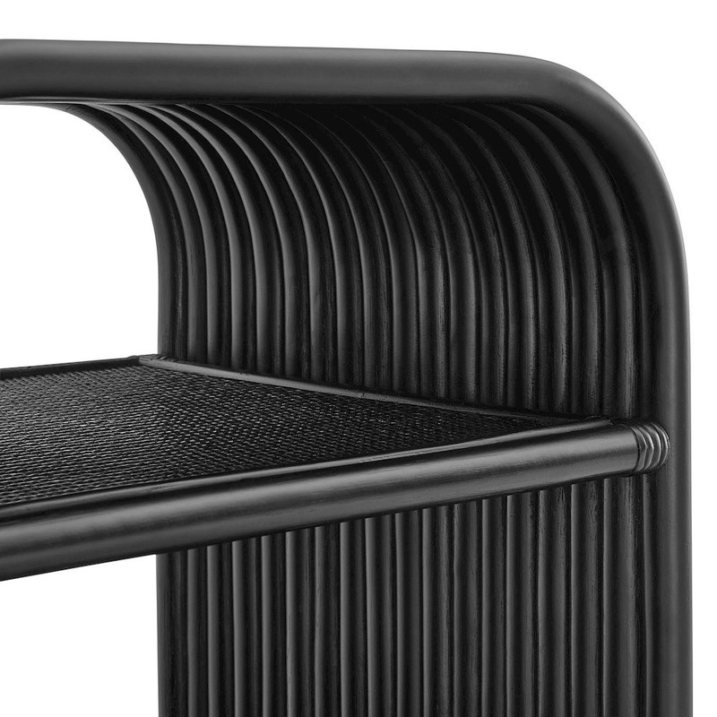 Eve Curved Natural Rattan Side Table gallery