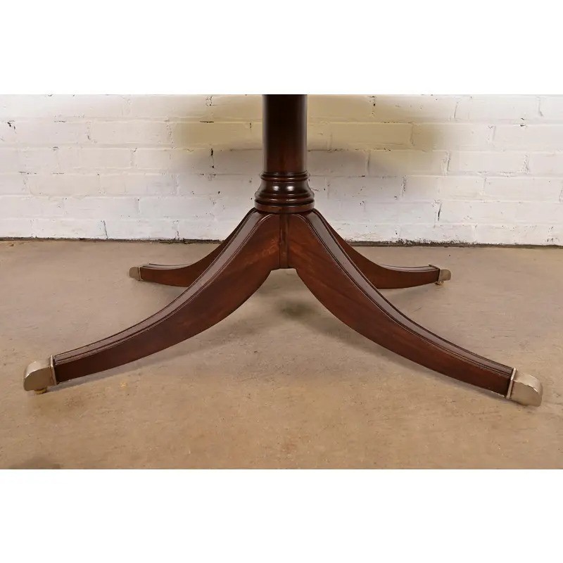Ethan Allen Regency Banded Flame Mahogany Coffee Table, Newly Refinished gallery