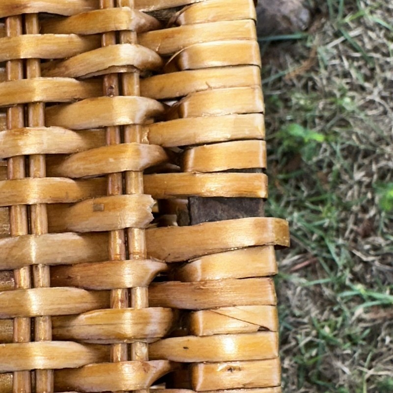 Vintage 26” Bamboo Woven Rattan Wicker Side Table 4 Shelves Bohemian Beach Brown gallery