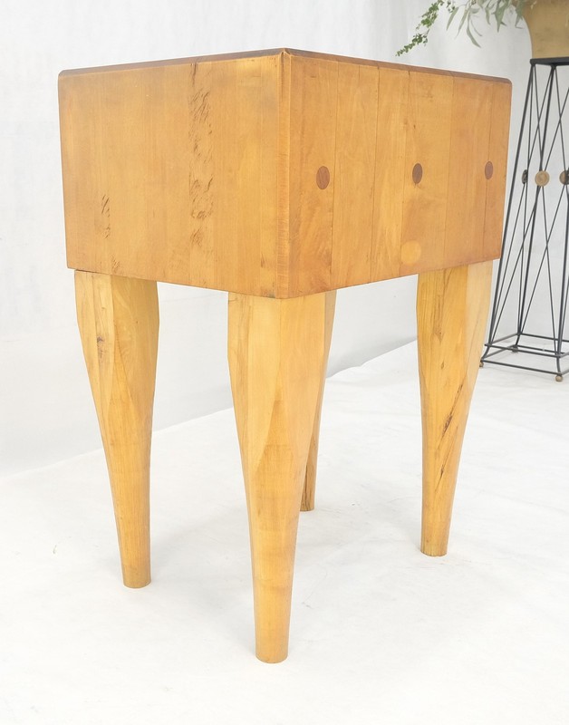 Heavy Vintage Solid Maple Rectangle Butcher Block Table 1970s CLEAN! gallery