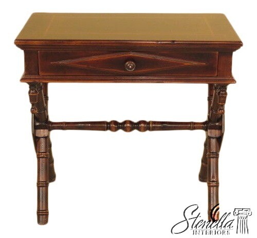 23328: Italian 1 Drawer Walnut Occasional Table