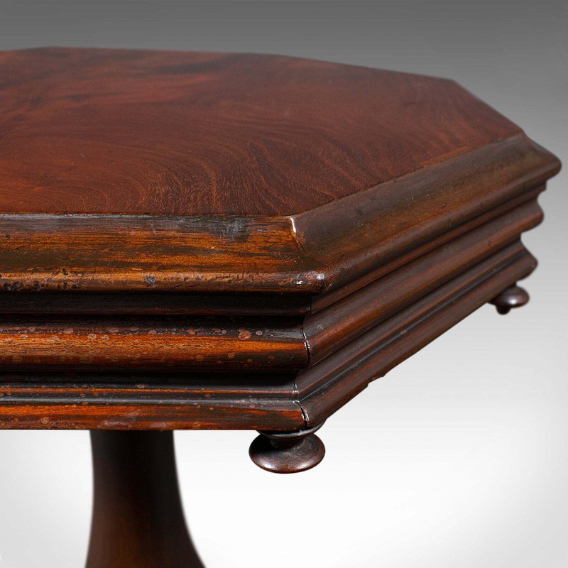 Antique Octagonal Wine Table, English, Flame, Lamp, Side, William IV, Circa 1835 gallery