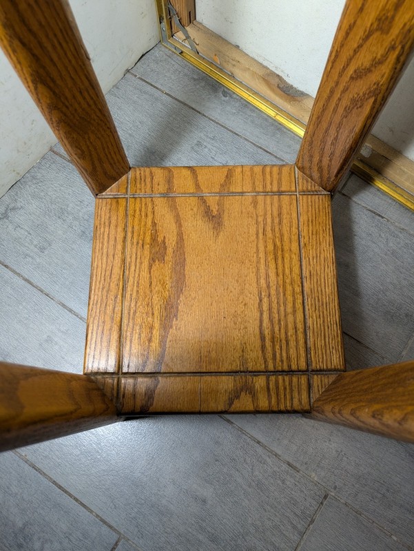 Vintage Rustic Country Mission Solid Oak Wood 2-Tier Plant Stand Fern Table T74 gallery