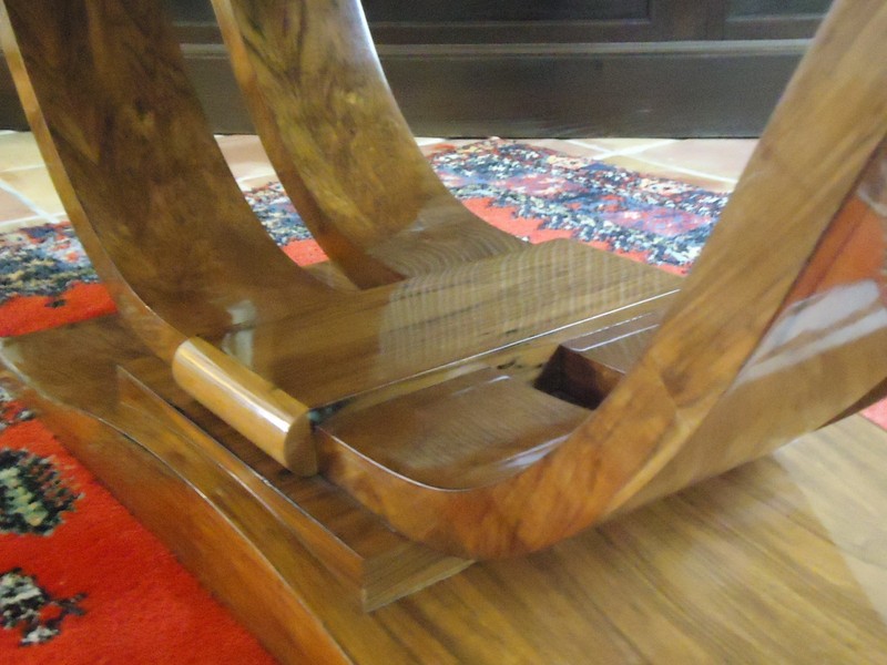 1930's Authentic French Deco Walnut Table - 37" Wide x 67" Long x 27 3/4" High. gallery