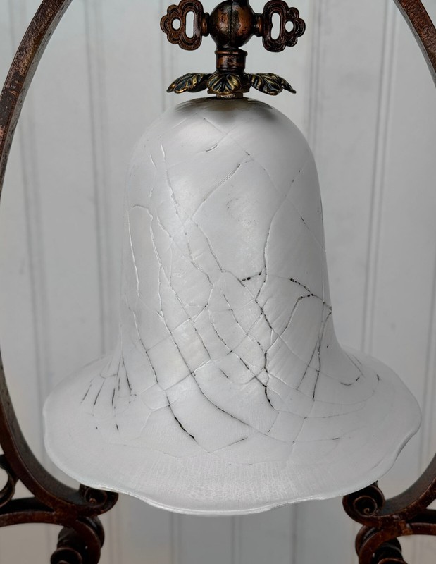 Antique Oscar Bach Victorian Marble Library Lamp Table w/ Griffin Motif gallery