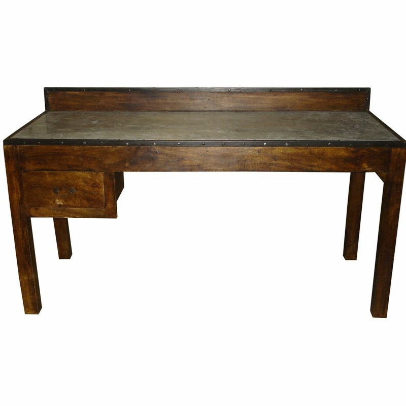 Antique Country Work Table | Island with Stainless Steel Top - 6 feet gallery