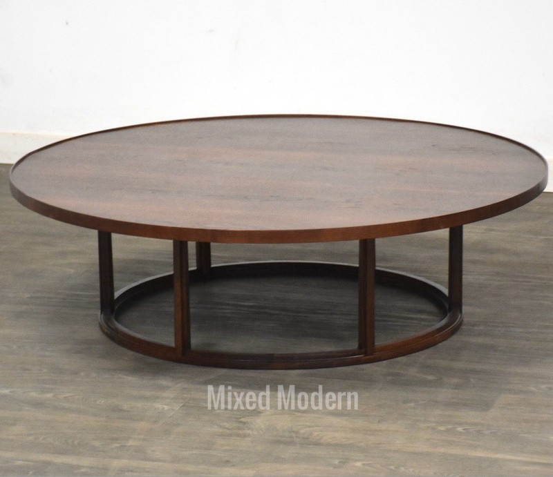 T.H. Robsjohn Gibbings For Widdicomb Walnut Round Coffee Table Mid Century