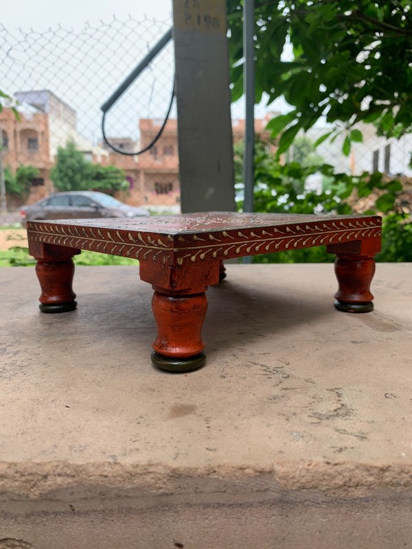 Indian Hand Carved Chowki Antique Design Table Decorative Handmade Low Table gallery