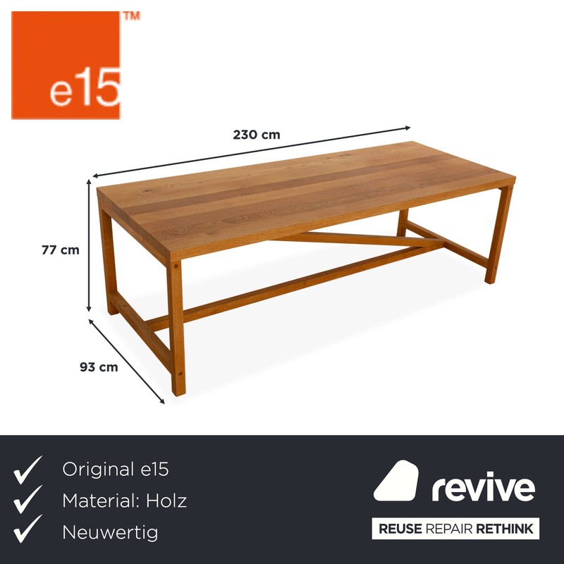 E15 TA21 Place Wood Dining Table Brown 230 X 95 Oak gallery