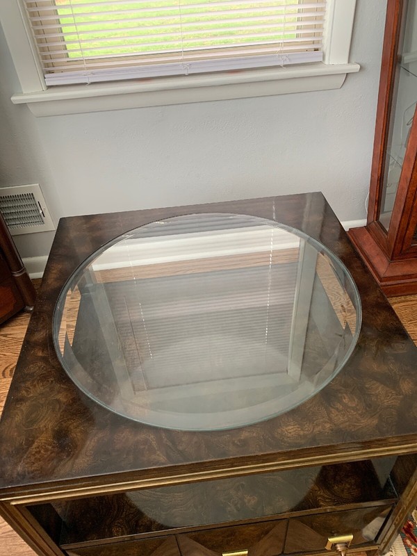 BERNHARD ROHNE For MASTERCRAFT Burl Wood Table w/Glass Insert gallery