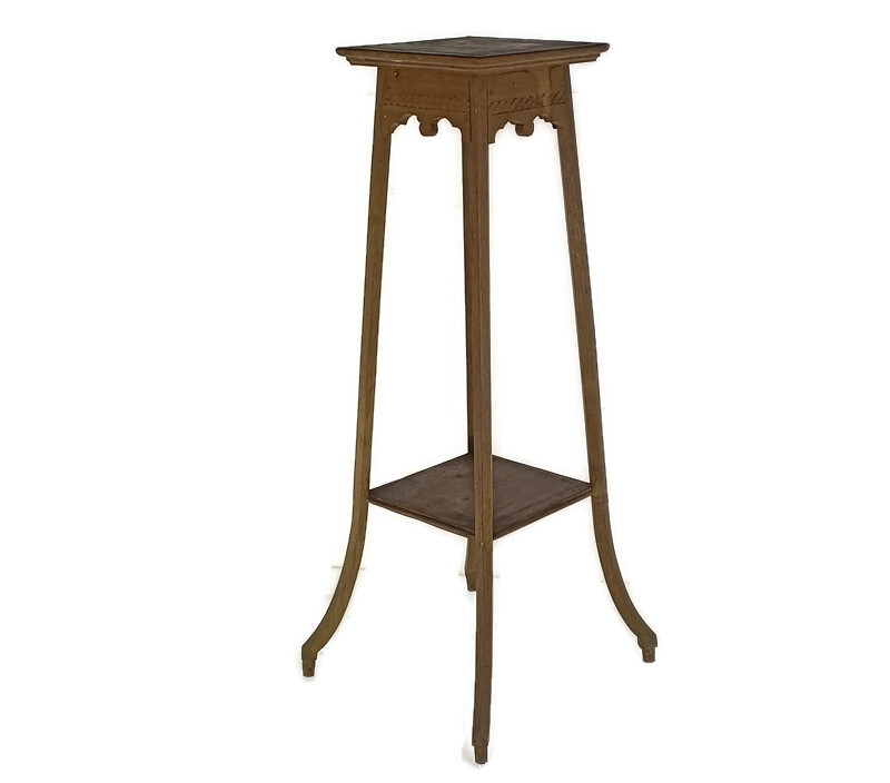 Large Art Nouveau Pedestal Side Occasional Table Plant Flower Stand Two Tier Art