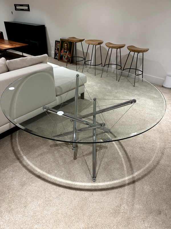 Cassina – Mid Century 1980s Model 714 Tensegrity Steel Table by Theodore Waddell