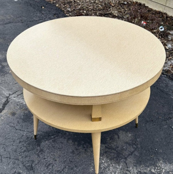 Mid Century 2 Tier Blond Wood and Formica top Side Table gallery