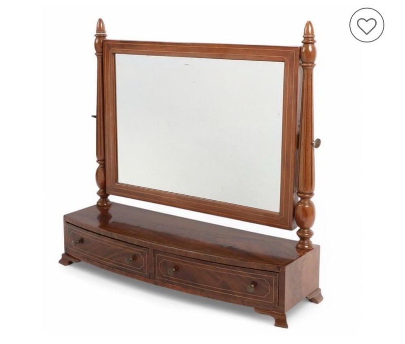 Incredible 18th Century Federal Inlaid Mahogany Dressing Table 25” X 26” X 9”