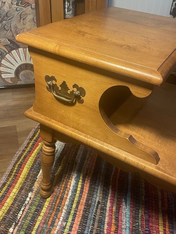 Heywood Wakefield Maple End Tables 2 Tier Mid Century Vintage Furniture gallery