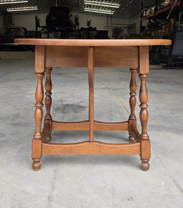 MCM Wood Dropleaf Table Heywood Wakefield 28"× 14" × 24" gallery