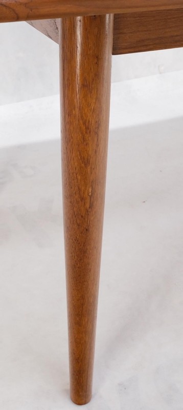 Danish Teak Rounded Corners Rectangle Dining Table One Hide Away Board Leaf Mint gallery