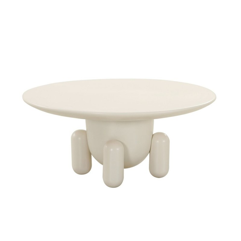 Modrest Gabby – Contemporary White Round Coffee Table