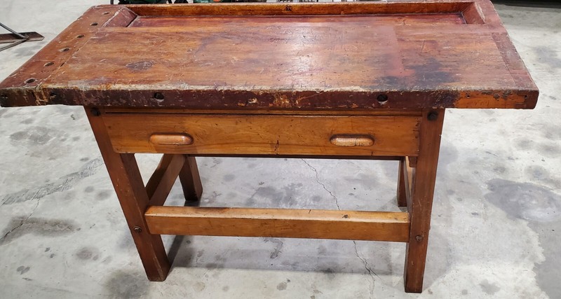 Vintage Antique Carpenter’s Work Bench, Table or Kitchen Island