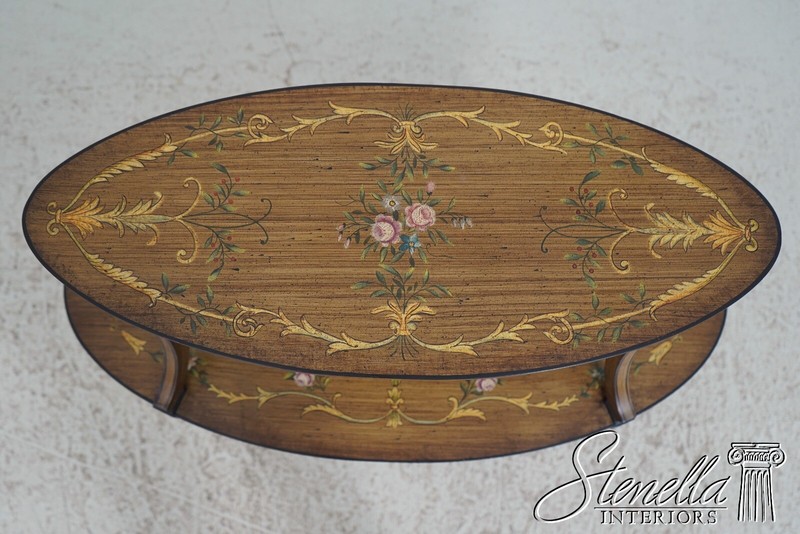 33172EC: Adams Paint Decorated 2 Tier Oval Occasional Table gallery