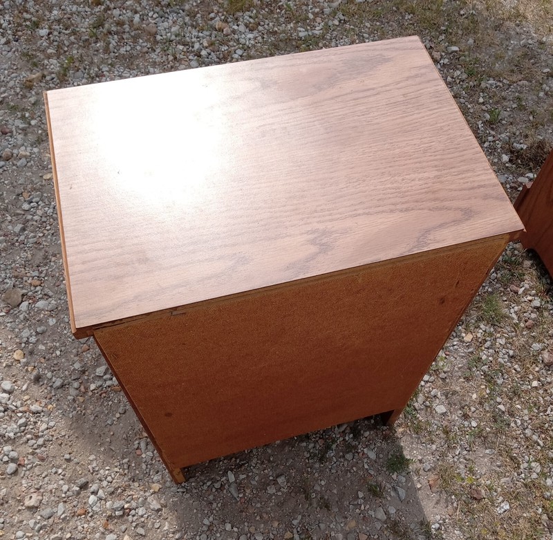 Mid Century Oak Formica Top Nightstand (1 Nightstand) (NS138) gallery