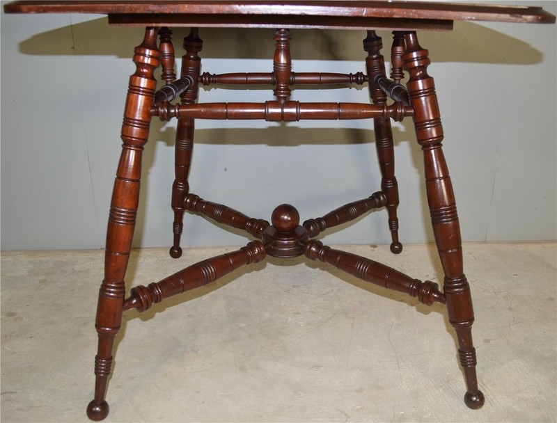 Antique Kitchen Table, Antique Oversize Parlor Stand Small Dining Table #17120 gallery
