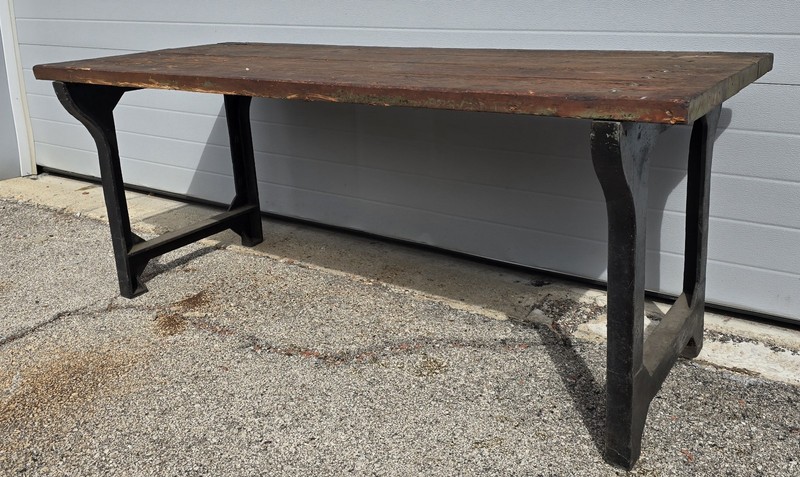 Zollner Machine Works antique industrial table with leg casting pattern gallery