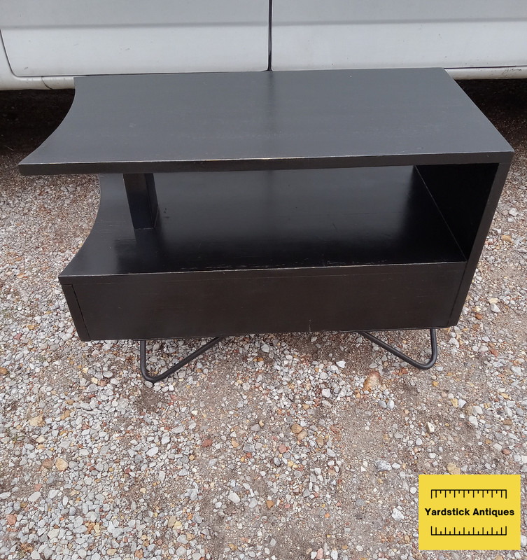 Mid Century Multiplex Modern Distressed Black Lacquer End Table (ET184) gallery