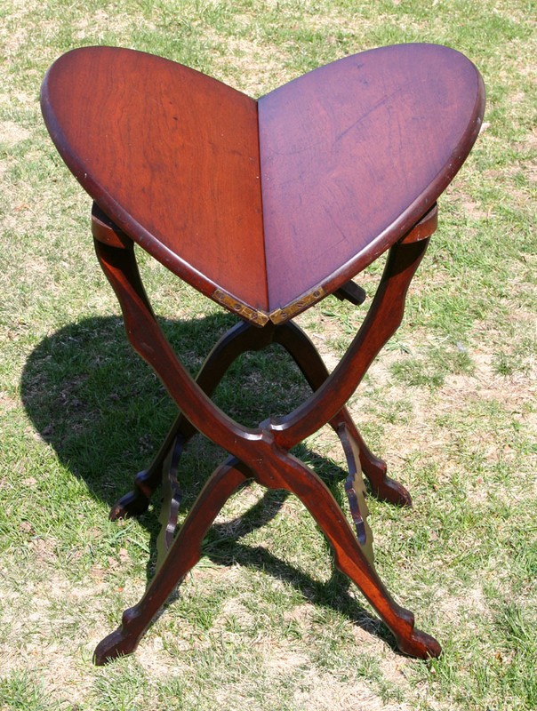 American Victorian Folding Table, Rare Form, Circa 1875 gallery
