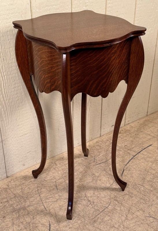 Antique Oak Low Petite Stand with Bombay sides