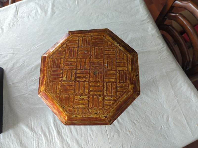 Vintage Handmade Mandalay, Myanmar, Folding Side Table, 12" gallery