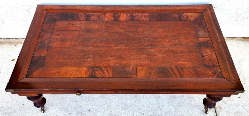 MCM Vintage Wood Inlay Extendable Coffee Table Rolling gallery