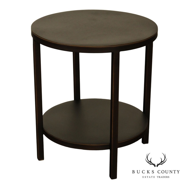 Crate & Barrel Modern Round Two-Tier End Table