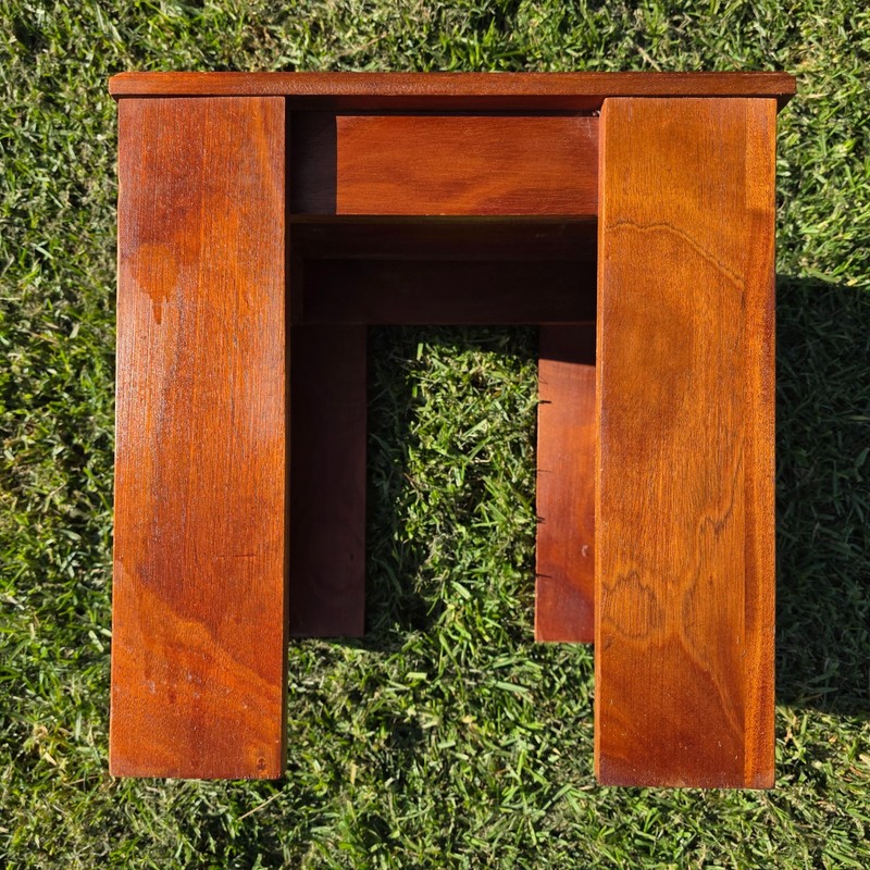 Vintage Solid Mahogany Cube Side Table/Stool -Minimalist Modern Design 16" x 16" gallery