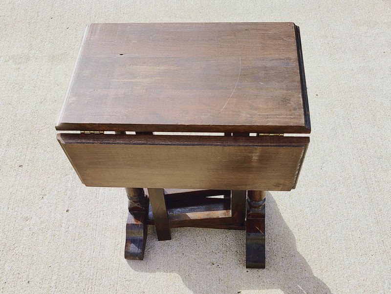 20in Little Arts and Crafts VTG Drop Leaf Gateleg Plant Stand Table Decor Piece