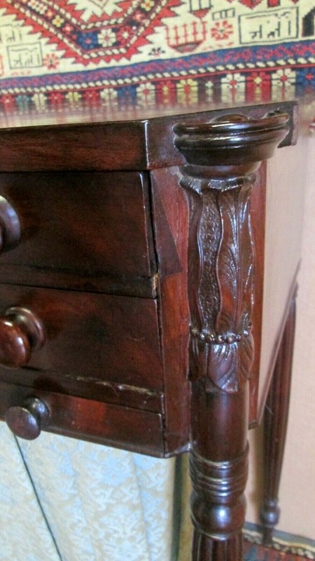 RARE CIRCA 1810 FEDERAL SALEM ANTIQUE STAND ATTRIBUTED TO WILLIAM HOOK BARGAIN ! gallery