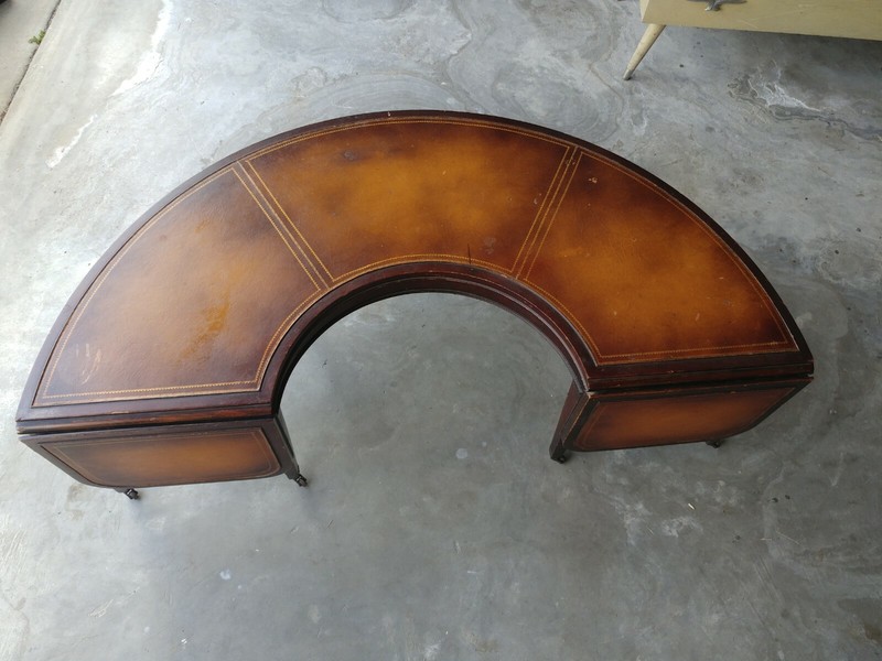 Antique Stickley Grand Rapids Leather Top Drop Leaf Coffee Table gallery