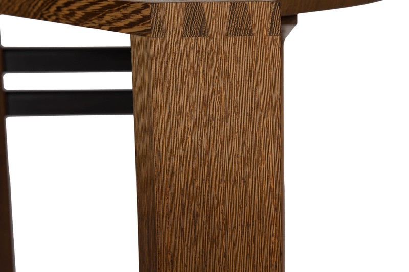 Circa 1987 Post-Modern Ebony Hardwood Accent Table w/ Dovetailed Corners gallery