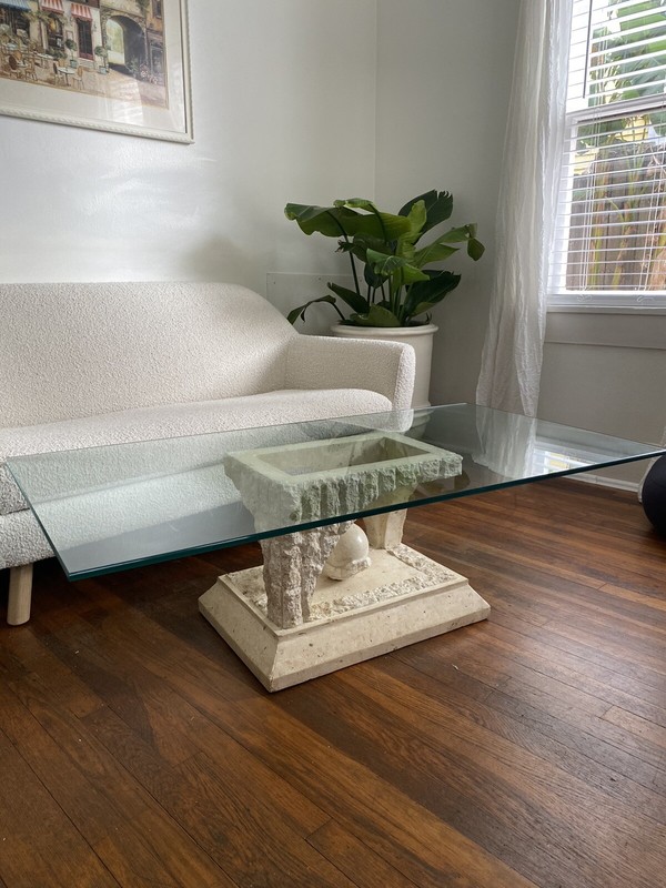 Vintage stone glass coffee table gallery