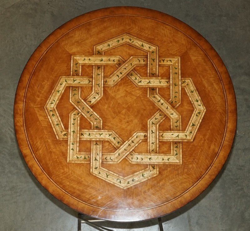 VINTAGE CELTIC DESIGN BURR OAK & WALNUT DINING OCCASIONAL GAMES TABLE & CHAIRS gallery