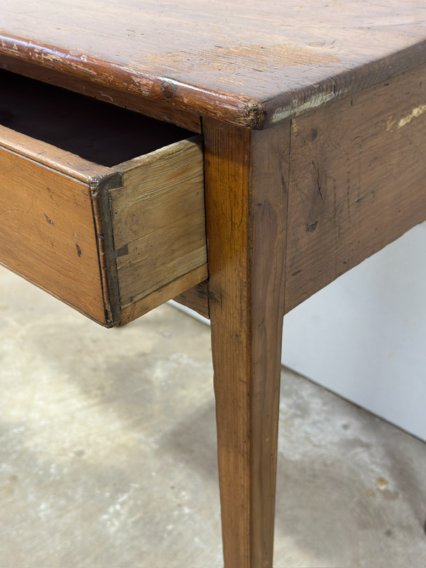 Antique southern table end console yellow pine country Sheraton gallery