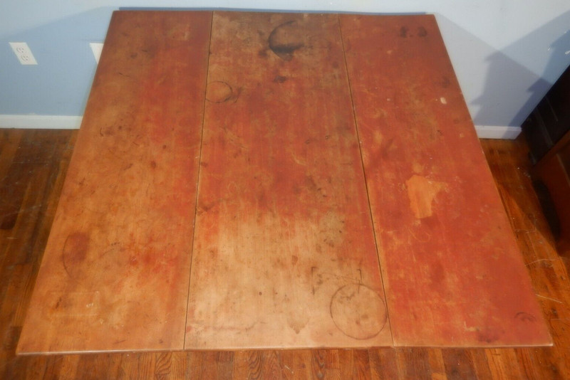 Original Red paint Maple Drop Leaf Dining Table Early 19th century gallery