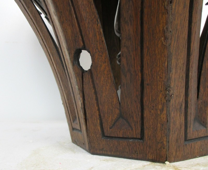 Antique Large Gothic Hand Carved French Oak Wall Hall Console table Stunning gallery