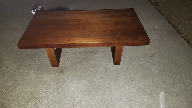 Mid-Century Modern Long Rectangular Walnut Coffee Table Vintage gallery