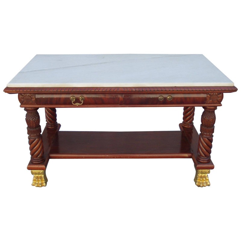 19th century Museum Piece Classical American Library Table or Desk-w/Provenance