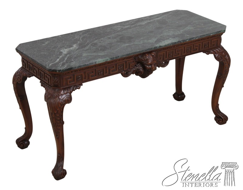 L72668: ARDLEY HALL Marble Top Lion Mask Table